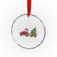 Tractor Xmas Crystal Glass Ornament Tree Lights Farmer Xmas Gift for Tractor Drivers TS10