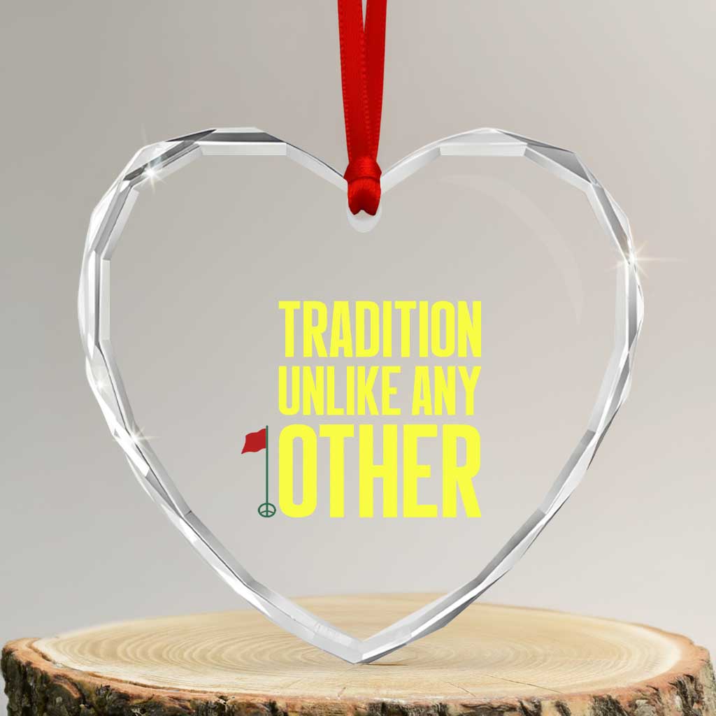 Tradition Unlike Any Other Georgia Golfing Heart Crystal Glass Ornament for Golf Lover Augusta Sports
