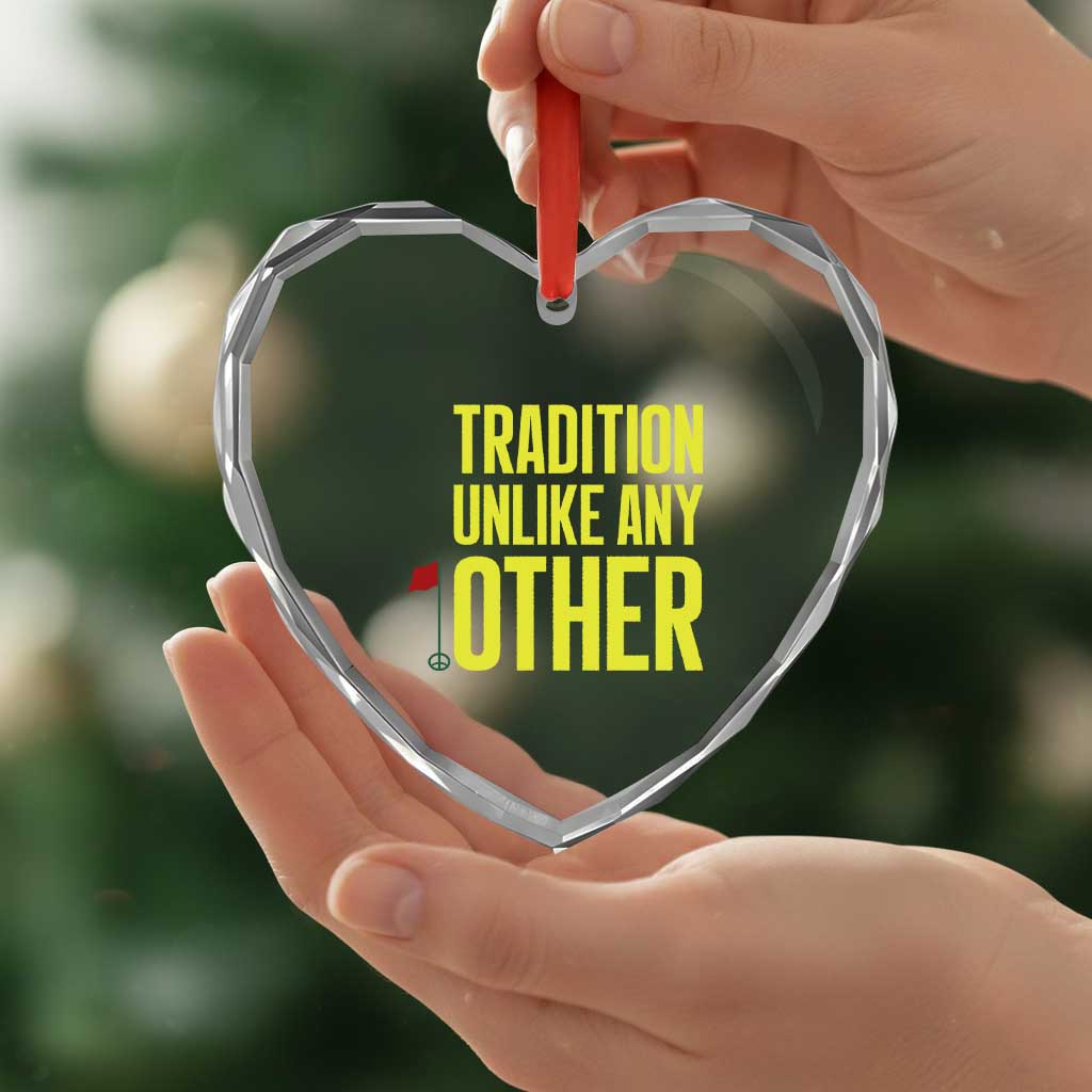 Tradition Unlike Any Other Georgia Golfing Heart Crystal Glass Ornament for Golf Lover Augusta Sports