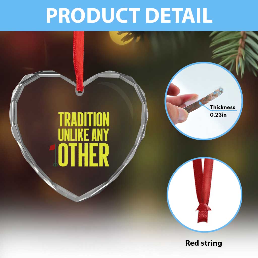 Tradition Unlike Any Other Georgia Golfing Heart Crystal Glass Ornament for Golf Lover Augusta Sports
