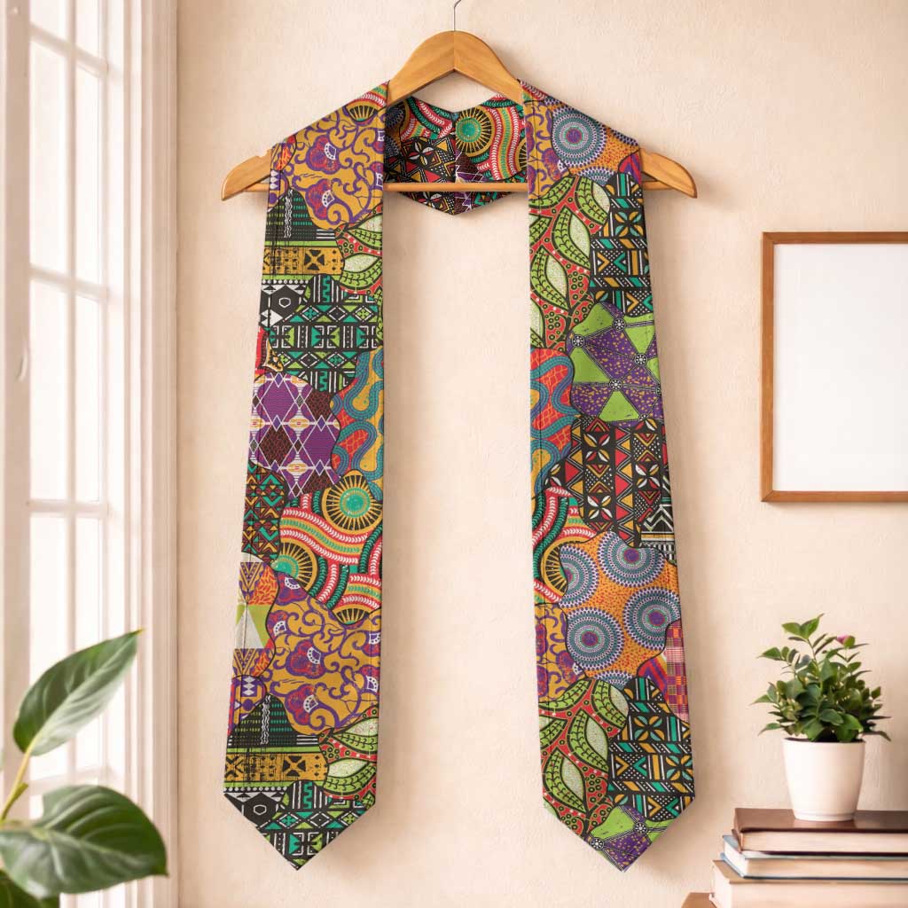 Traditional Ethnic African Vintage Motifs Graduation Stole