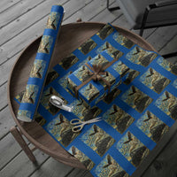 Train USA 250 Year Anniversary 1776 2026 Wrapping Paper Roll Van Gogh Art Steam Locomotive Railroad Starry Night