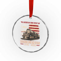 Train USA 250th Anniversary Crystal Glass Ornament American Iron Spirit Steam Locomotive Railroad Train Engine