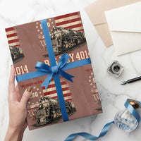 Train USA 250th Anniversary Wrapping Paper Roll American Iron Legacy Steam Locomotive Railroad Train Engine