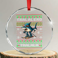 Tralalero Tralala Christmas Meme Crystal Glass Ornament Snowboard Ugly Xmas - Wonder Print Shop