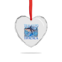 Tralalero Tralala Shark Heart Crystal Glass Ornament Funny Internet Brainrot Memes Gen Alpha - Wonder Print Shop