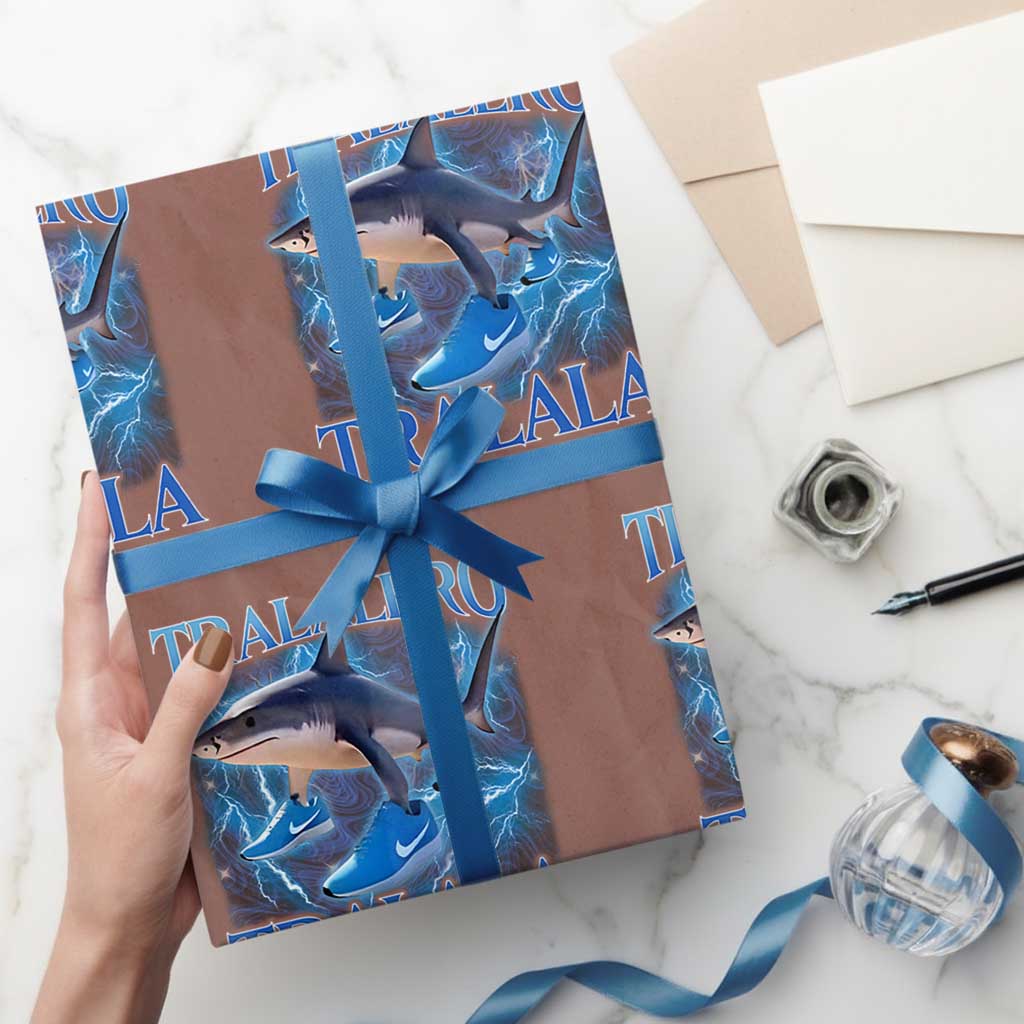 Tralalero Tralala Shark Wrapping Paper Roll Funny Internet Brainrot Memes Gen Alpha - Wonder Print Shop