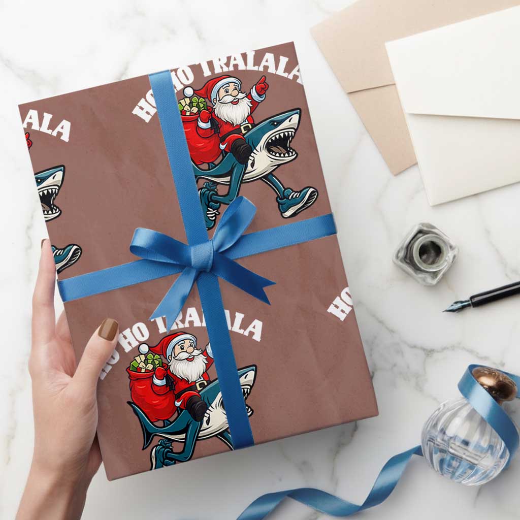 Tralalero Tralala Xmas Meme Wrapping Paper Roll Santa Xmas Ho Ho Ho - Wonder Print Shop