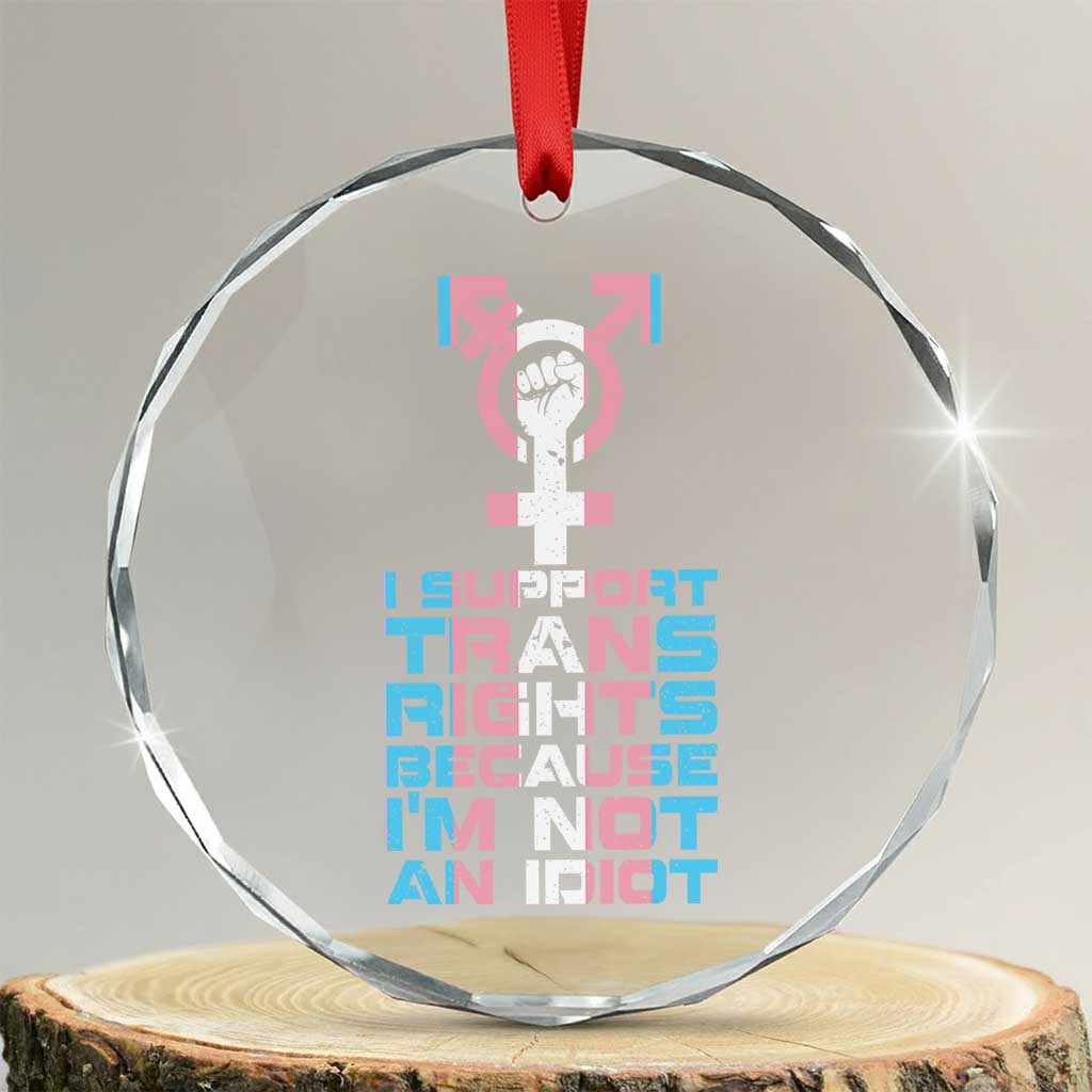 Trans Ally Crystal Glass Ornament Transgender Pride Flag Support - Wonder Print Shop