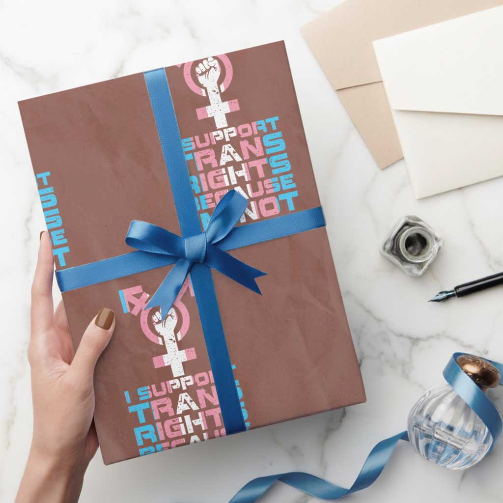 Trans Ally Wrapping Paper Roll Transgender Pride Flag Support - Wonder Print Shop
