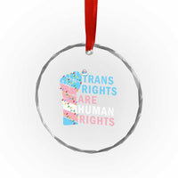 Trans Rights Are Human Rights Crystal Glass Ornament Christmas LGBTQ Supporter Gift - Wonder Print Shop