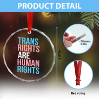 Trans Rights Crystal Glass Ornament Human Rights Transgender Pride Gender Equality - Wonder Print Shop