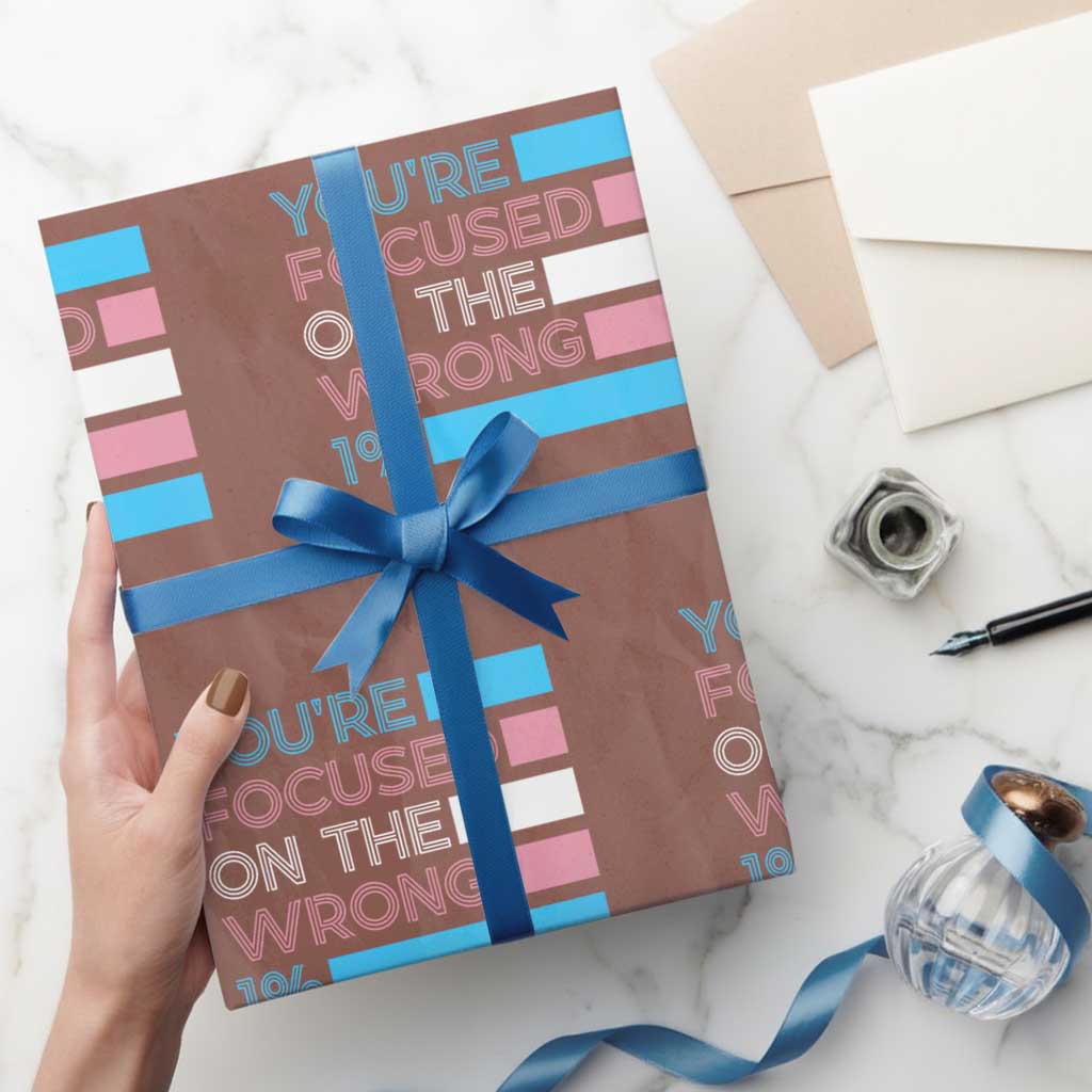 Trans Rights Wrapping Paper Roll Transgender LGBTQ Queer Pride Ally Social Justice - Wonder Print Shop