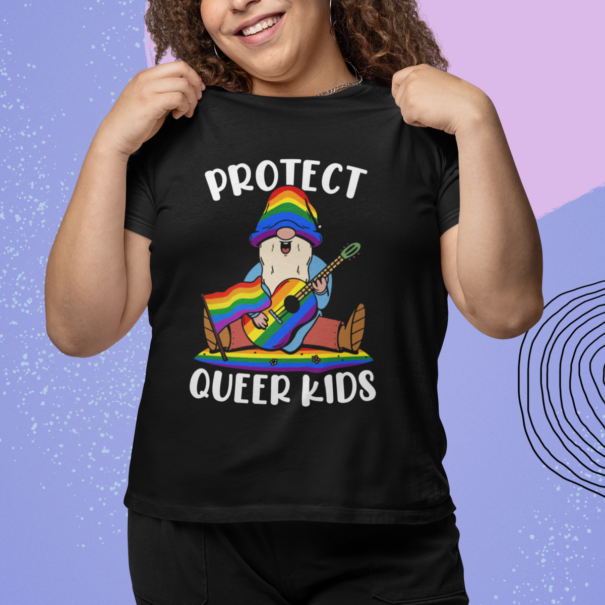 LGBT Queer Pride T Shirt Protect Queer Kids Queer Youth Gnome LGBT Pride Month Ally - Wonder Print Shop