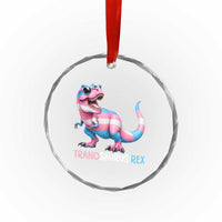 Transaurus Rex Transgender Pride Crystal Glass Ornament Funny Dinosaur Lover
