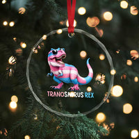 Transaurus Rex Transgender Pride Crystal Glass Ornament Funny Dinosaur Lover