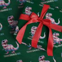 Transaurus Rex Transgender Pride Wrapping Paper Roll Funny Dinosaur Lover