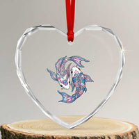 Transgender Ally Koi Fish Heart Crystal Glass Ornament Funny Japanese Art Graphic