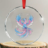 Transgender Phoenix Reborn Crystal Glass Ornament Trans Pride Flag Bird