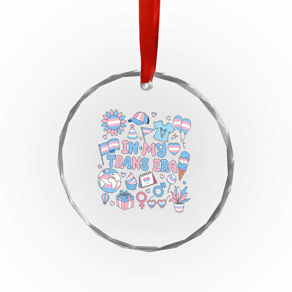 Transgender Pride In My Trans Era Crystal Glass Ornament Proud Ally Support Graphic
