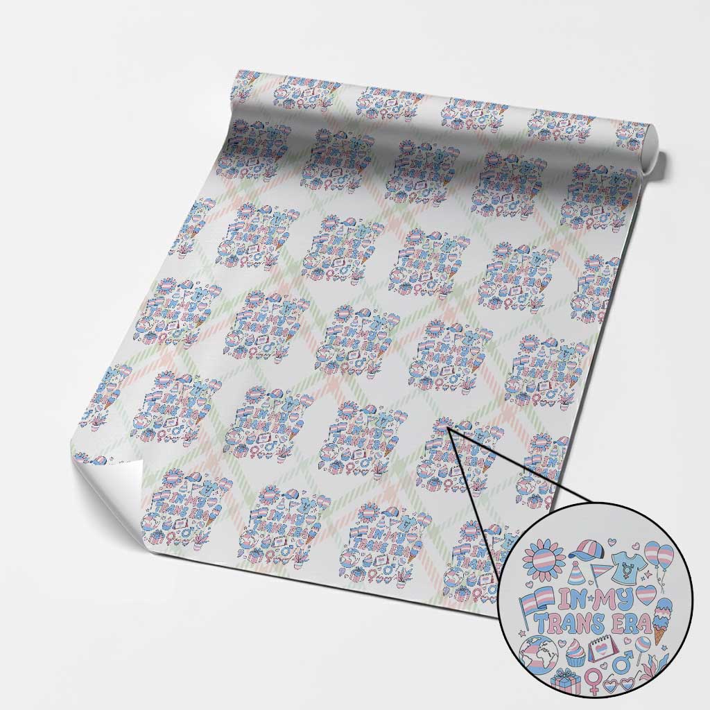 Transgender Pride In My Trans Era Wrapping Paper Roll Proud Ally Support Graphic
