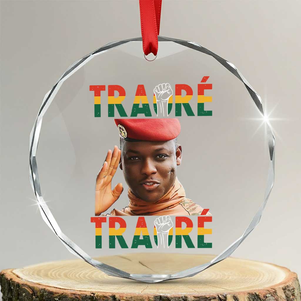 Traoré 2025 Crystal Glass Ornament African President Burkina Faso - Wonder Print Shop