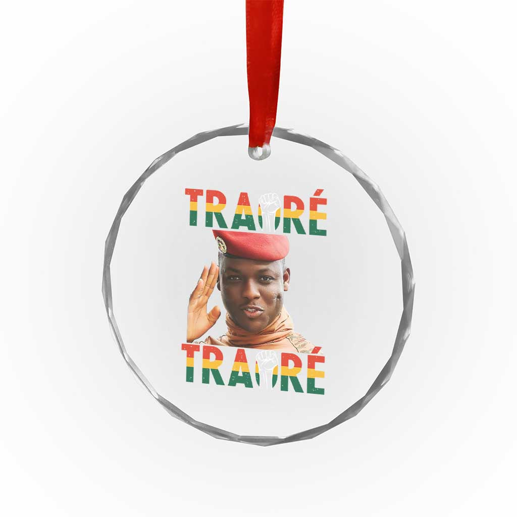 Traoré 2025 Crystal Glass Ornament African President Burkina Faso TS02