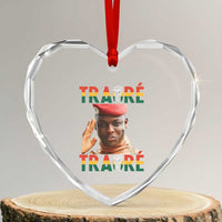 Traoré 2025 Heart Crystal Glass Ornament African President Burkina Faso - Wonder Print Shop
