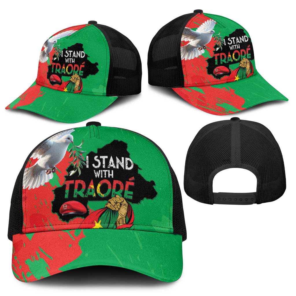 Traore Burkina Faso Mesh Trucker Cap I Stand With Traore - Wonder Print Shop