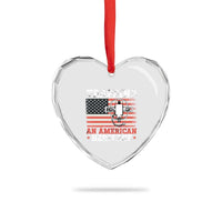Trapping American Heritage Heart Crystal Glass Ornament Patriotic Trap Hunting Trapper - Wonder Print Shop