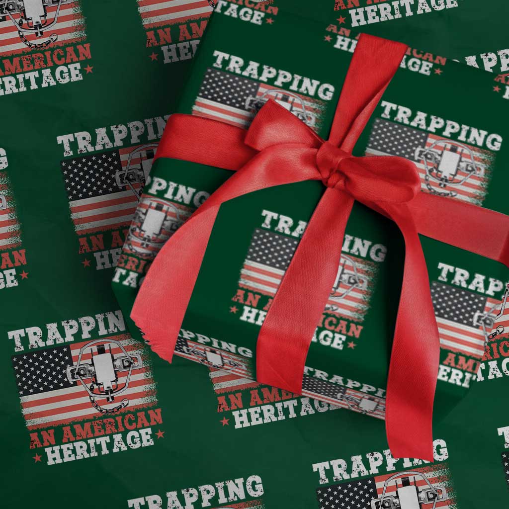 Trapping American Heritage Wrapping Paper Roll Patriotic Trap Hunting Trapper - Wonder Print Shop