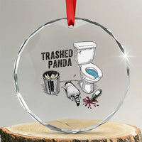 Trashed Panda Crystal Glass Ornament Funny Drunk Racoon Meme - Wonder Print Shop