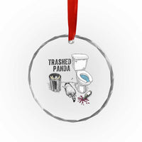 Trashed Panda Crystal Glass Ornament Funny Drunk Racoon Meme - Wonder Print Shop
