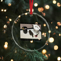 Trashed Panda Crystal Glass Ornament My Spirit Animal Funny Drunk Raccoon Meme - Wonder Print Shop