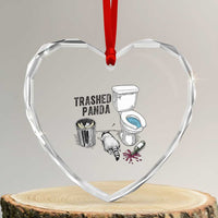 Trashed Panda Heart Crystal Glass Ornament Funny Drunk Racoon Meme - Wonder Print Shop