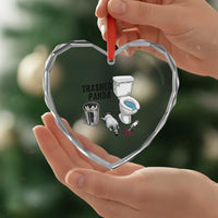 Trashed Panda Heart Crystal Glass Ornament Funny Drunk Racoon Meme - Wonder Print Shop