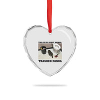 Trashed Panda Heart Crystal Glass Ornament My Spirit Animal Funny Drunk Raccoon Meme - Wonder Print Shop