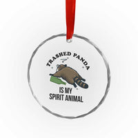 Trashed Panda Is My Spirit Animal Crystal Glass Ornament Funny Drunk Raccoon Meme for Party People Hot Mess Energy - Wonder Print Shop