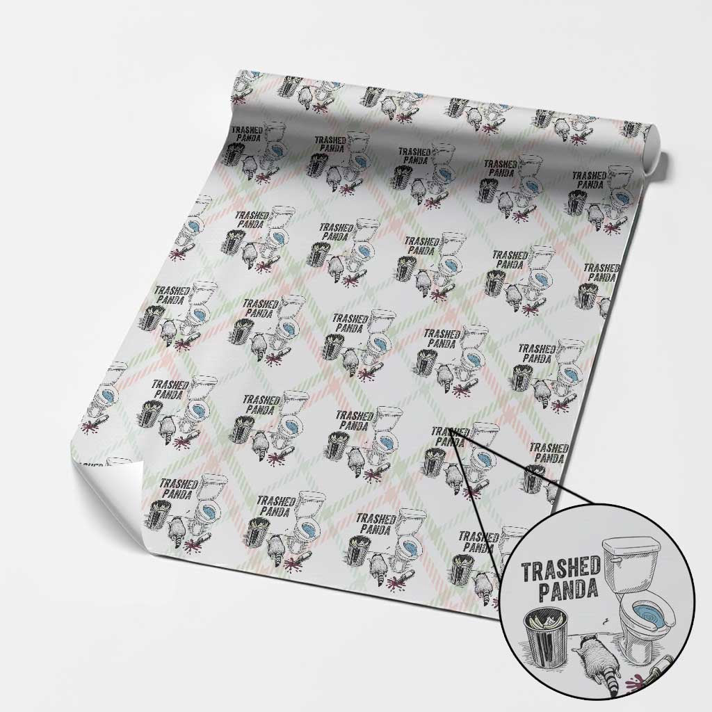 Trashed Panda Wrapping Paper Roll Funny Drunk Racoon Meme - Wonder Print Shop