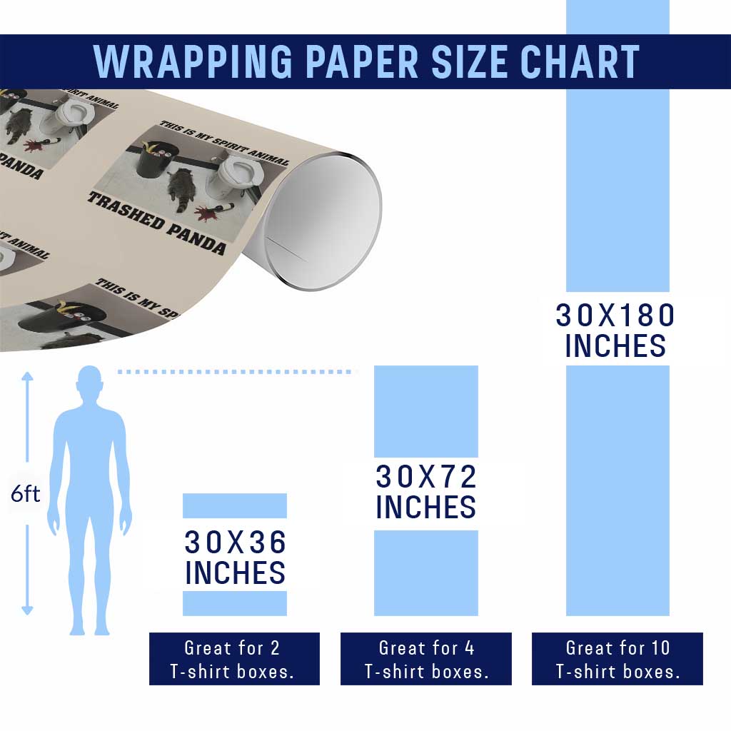 Trashed Panda Wrapping Paper Roll My Spirit Animal Funny Drunk Raccoon Meme - Wonder Print Shop