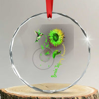 Traumatic Brain Injury Awareness Crystal Glass Ornament Sunflower Hummingbird - Wonder Print Shop