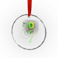 Traumatic Brain Injury Awareness Crystal Glass Ornament Sunflower Hummingbird - Wonder Print Shop