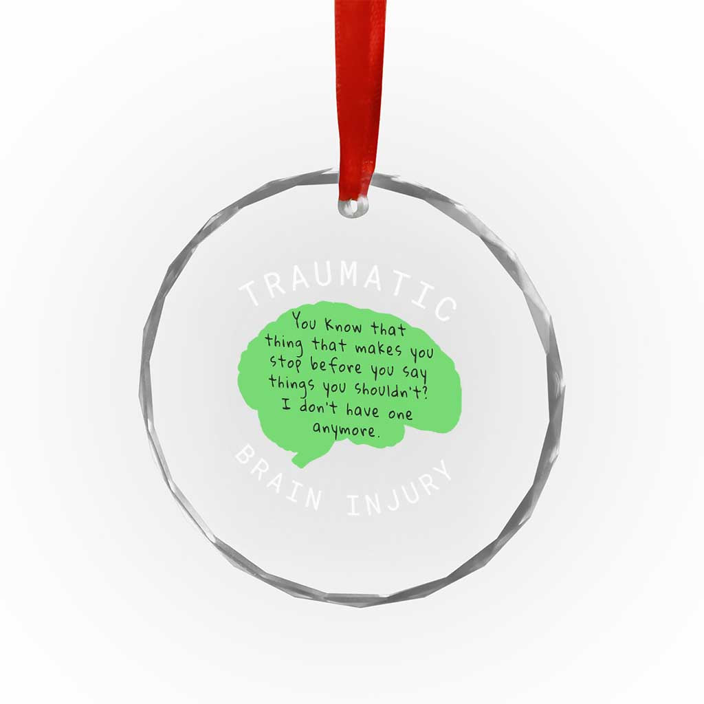 Traumatic Brain Injury Awareness Crystal Glass Ornament TBI Support - Wonder Print Shop