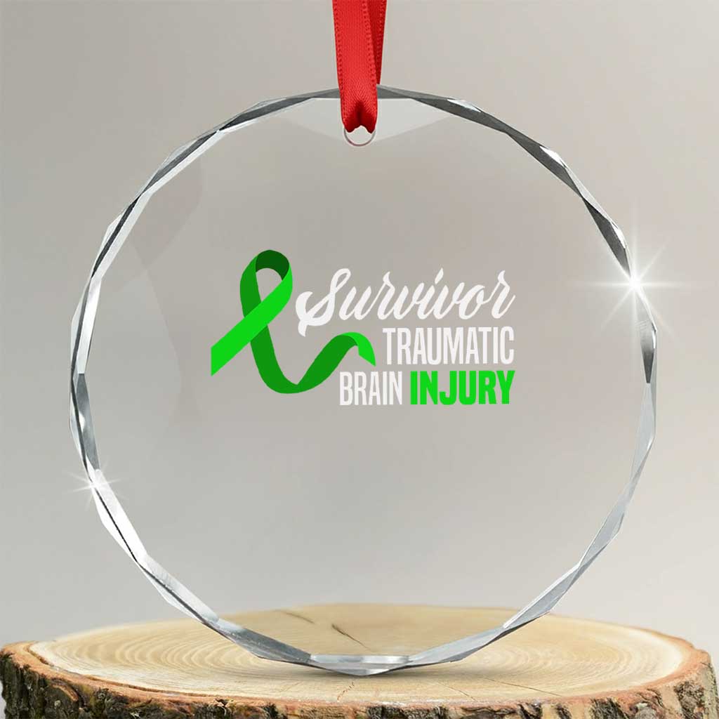 Traumatic Brain Injury Awareness Crystal Glass Ornament TBI Survivor - Wonder Print Shop