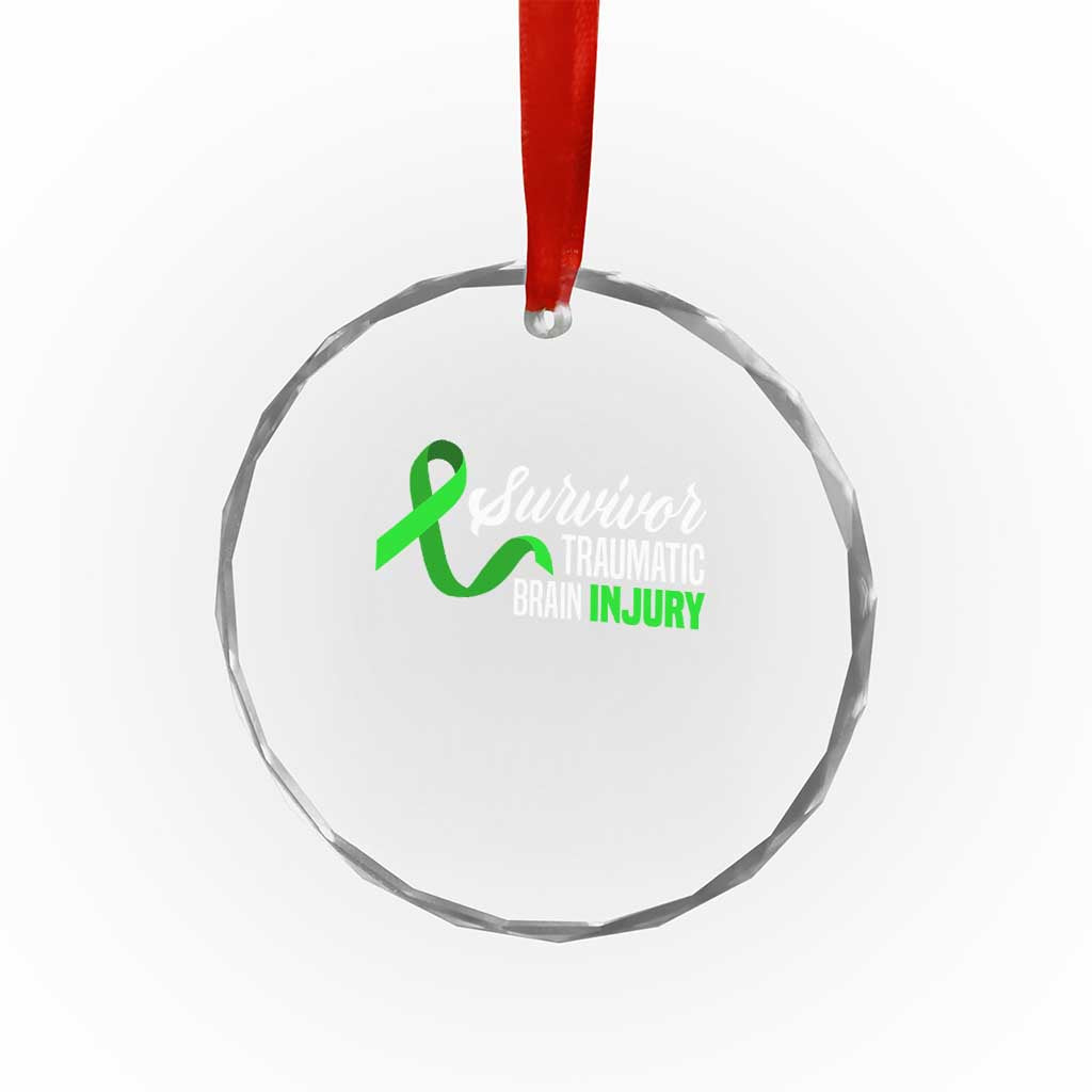 Traumatic Brain Injury Awareness Crystal Glass Ornament TBI Survivor - Wonder Print Shop
