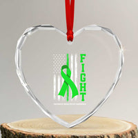 Traumatic Brain Injury Awareness Heart Crystal Glass Ornament Fight TBI American US Flag - Wonder Print Shop