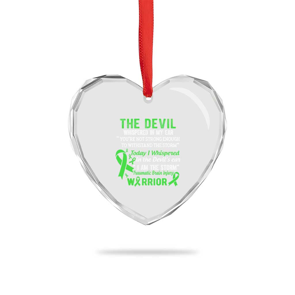 Traumatic Brain Injury Awareness Heart Crystal Glass Ornament I Am The Storm TBI Warrior - Wonder Print Shop