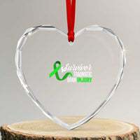 Traumatic Brain Injury Awareness Heart Crystal Glass Ornament TBI Survivor - Wonder Print Shop