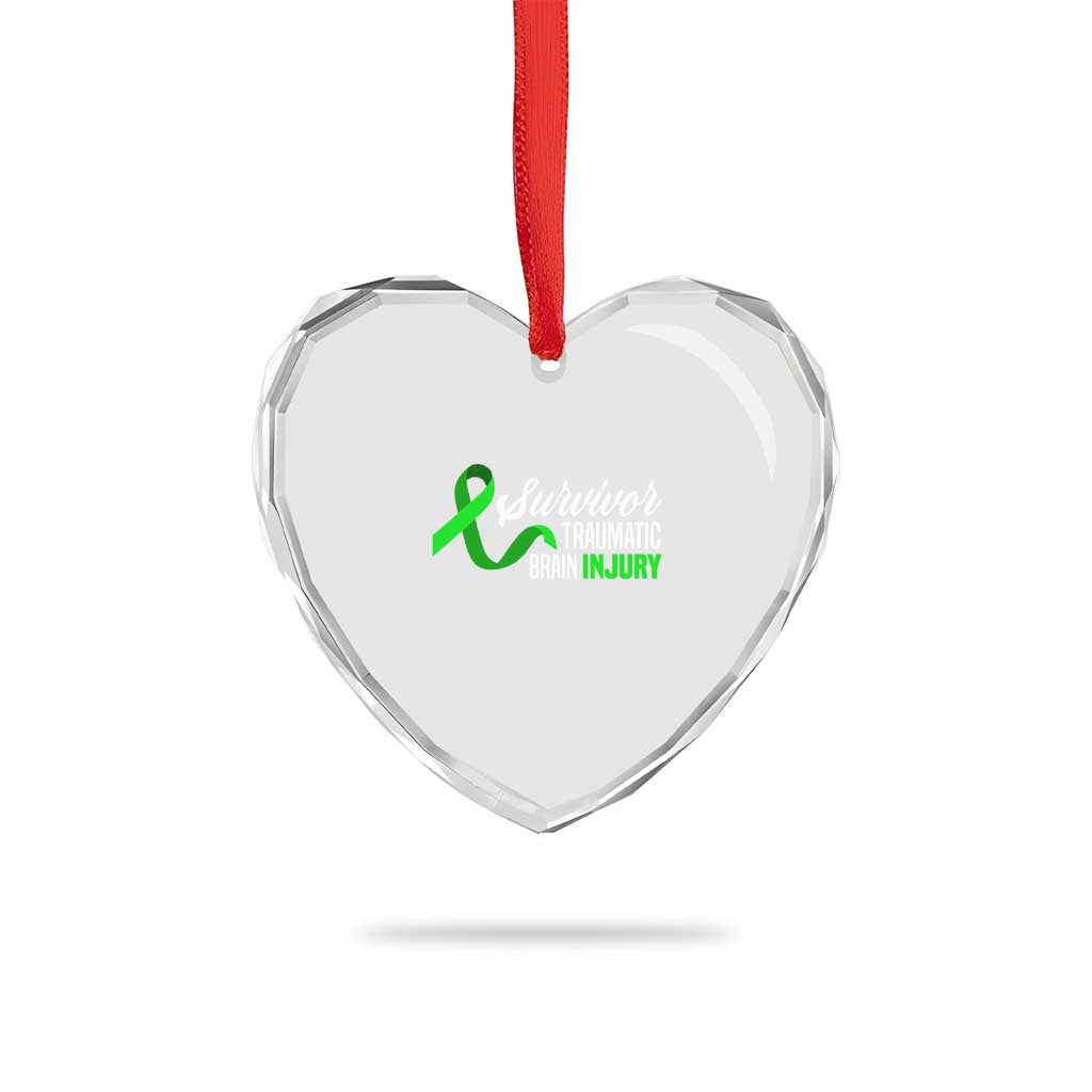 Traumatic Brain Injury Awareness Heart Crystal Glass Ornament TBI Survivor - Wonder Print Shop