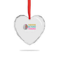 Traumatic Brain Injury Awareness Heart Crystal Glass Ornament Thriving Beyond Trauma TBI Survivor - Wonder Print Shop